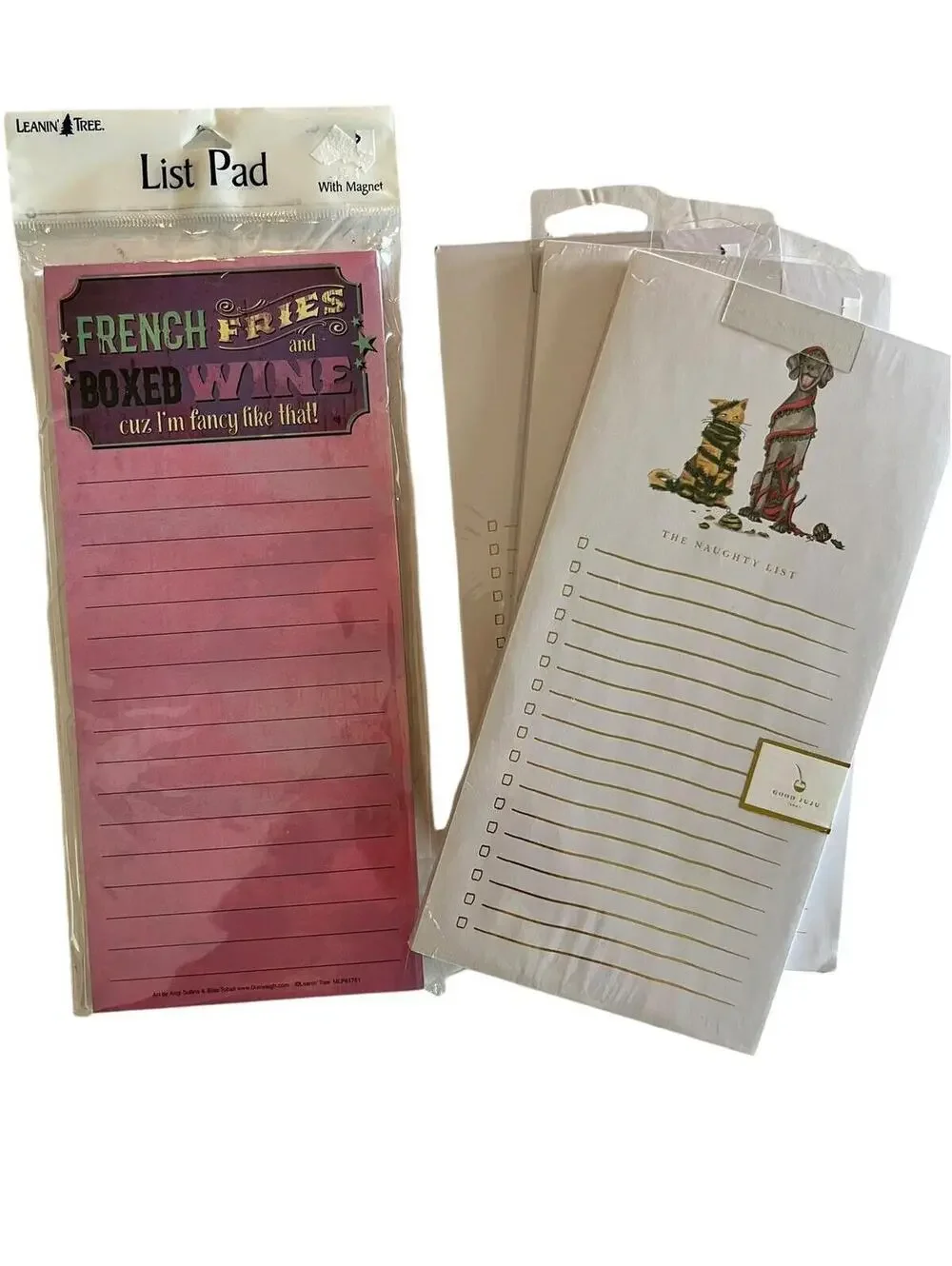 Note Pad 3 Naughty List Shopping List and 1 French Fries Things To Do NEW 1770.2